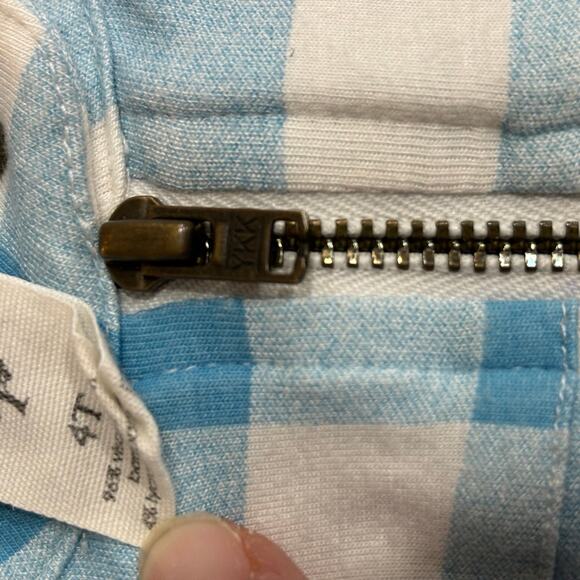 Kate Quinn Bamboo Blue and White Checkered Motorcycle Jacket Size 4T EUC - Picture 3 of 3